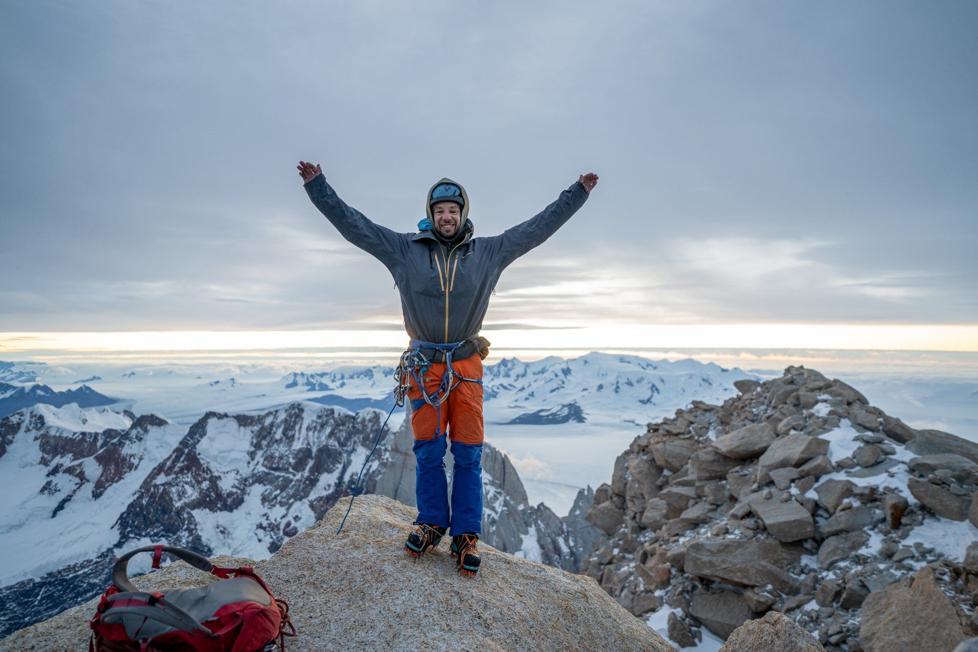 Pepo on the summit of Fitz Roy